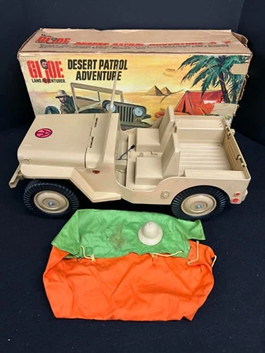 VINTAGE 1970's HASBRO GI JOE DESERT PATROL ADVENTURE W/ TEAT PITH HAT ORIG. BOX
