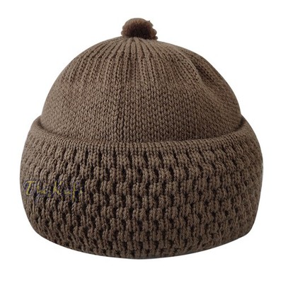 Brown Thick Soft Cap Turkish-style - Warm Weave Stretchy Double Layer Beanie Hat