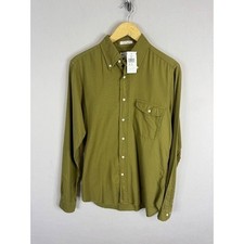 Gant Rugger The Hugger Fluffy Oxford Shirt Mens M NWT Olive Green Button Down
