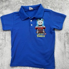 Vintage Thomas the train Polo Shirt Toddler Size 7 Blue Embroidered
