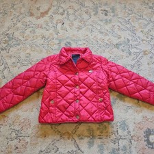 Tommy Hilfiger Red Quilted Coat Jacket Toddler 4T 4 EUC