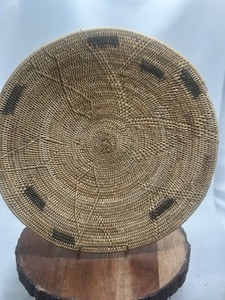 Vintage African Makenge Basket Hand Made in Zambia Flat Bowl Plate