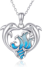 Hummingbird/Bat/Cat/Dolphin/Mermaid Necklace Sterling Silver Cute Animal Necklac