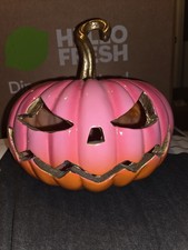 New Tk Maxx Light Up Pink orange ombre Halloween Pumpkin
