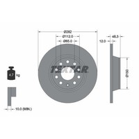 Textar 92140803 Bremsscheibe Hinterachse FüR Seat Skoda Vw Audi (Faw) Vw (Faw)