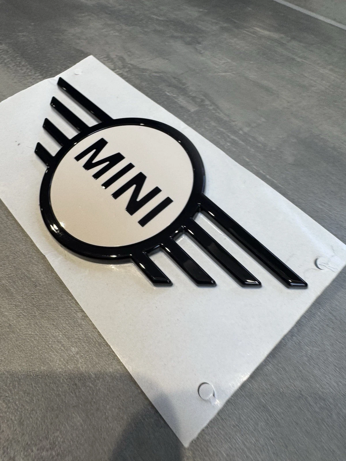 Original Mini Cooper F65 F66 F67 White & Black Emblem Badge 5114 5B4AF80 New 5