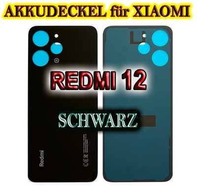 Akkudeckel für Xiaomi Redmi 12 in schwarz Rückseite Backcover Gehäuse Deckel OEM