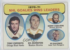 1971 Topps League Leaders Eddie Johnston Tony Esposito Ed Gerry Cheevers #4 0bt4