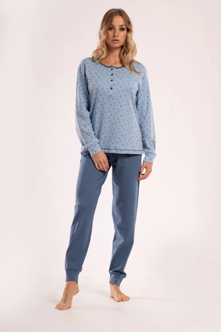 NOTTINGHAM Pigiama Donna Invernale Pigiama Donna Felpato Jacquard Effetto Lana 37976 Nero M 110802533
