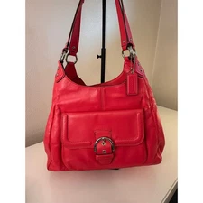 Coach Campbell Leather Hobo Bag Raspberry Pink C1480-F24686