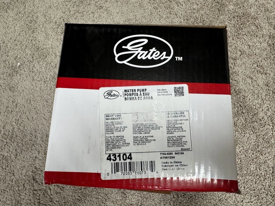 Gates Water Pump Chevy GMC B6000 Chevrolet C50 C60 C5000 C6000 B60 P60 - 43104 - Image 2 of 4