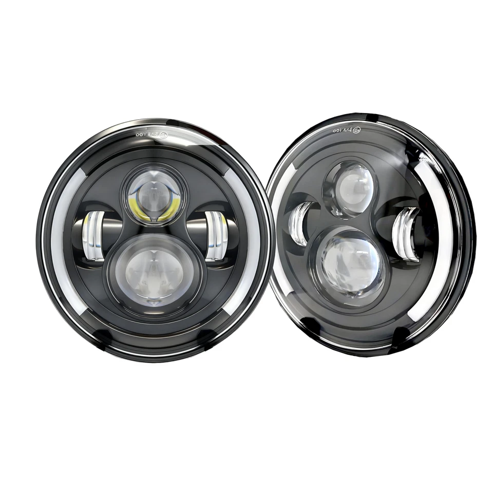 1 par de faros LED redondos de 7" Hi Lo Beam DRL para Mercury Comet 1971-1977 Foto 3 de 4