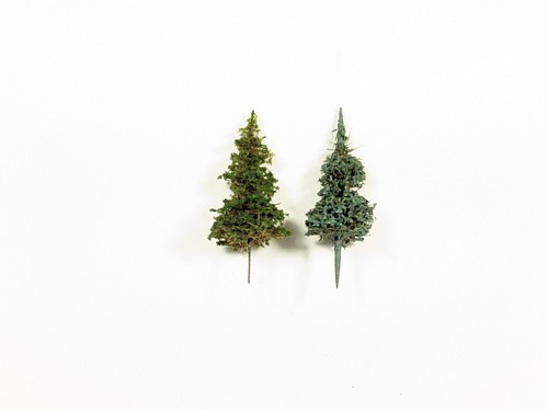 10 pcs ELK RIVER 2" Model Trees BLUE SPRUCE Hand-Painted 15mm 28mm Scenery - Picture 12 of 15