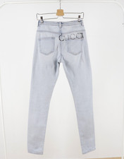 Gucci Women's Size W25 Big Logo Cotton Light Blue Denim Slim Jeans