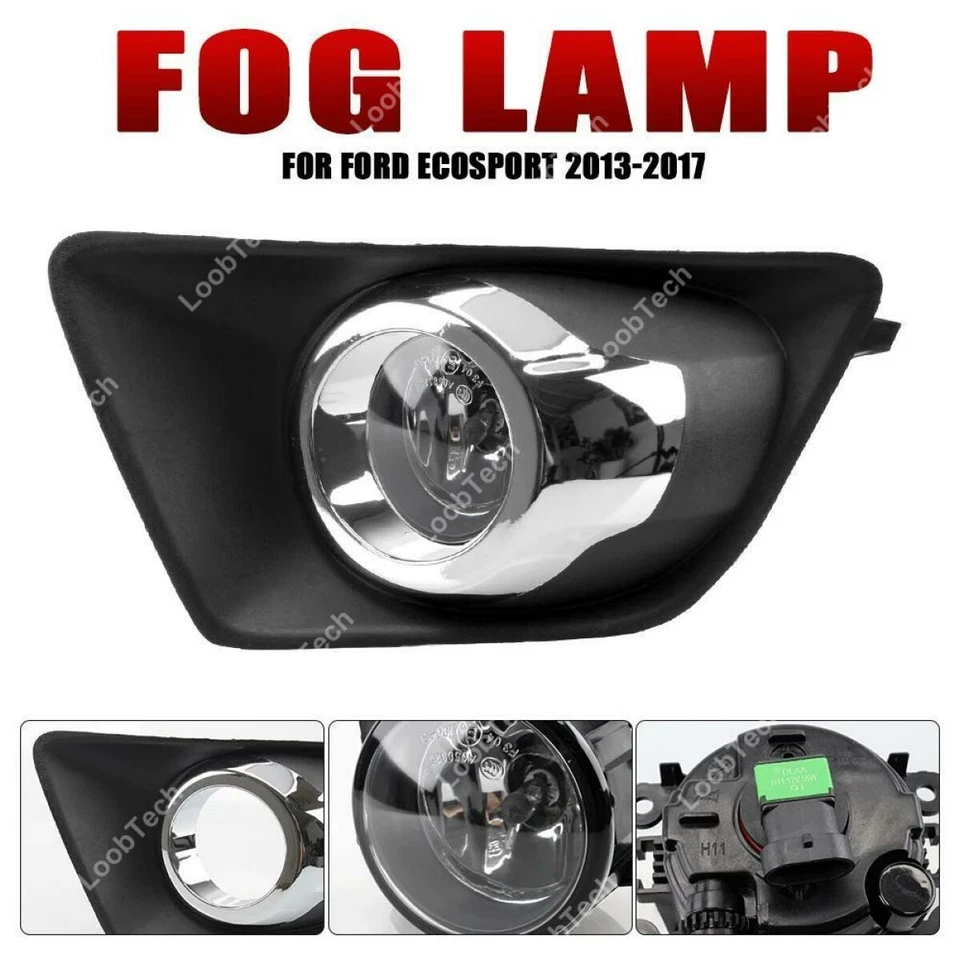 Para Ford Ecosport 13- Luz antiniebla halógena parachoques marco cubierta luz de circulación diurna Foto 4 de 4