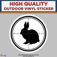 Hunting Rabbit In Scope, High Quality Vinyl Sticker Decals