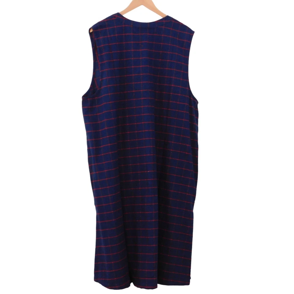 NEW Womens Flannel Retro Dress Overalls A line Jumper 2X Sleeveless Layering - Image 4 of 4