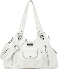 Scarleton Purses For Women Large Hobo Bags Washed Vegan Large, White B 