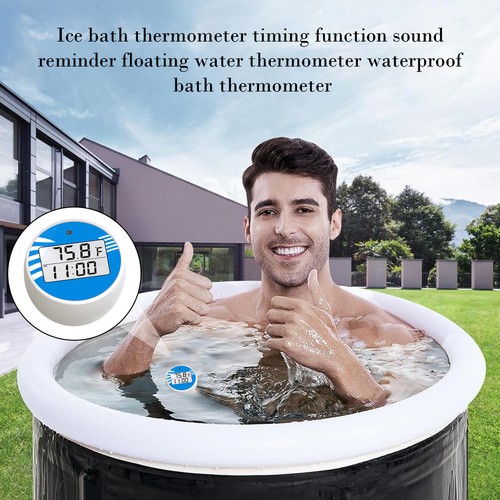 Ice Bath Thermometer With Timer, Alarm Clock Pool Floating Waterproof Thermomete - Imagen 4 de 14