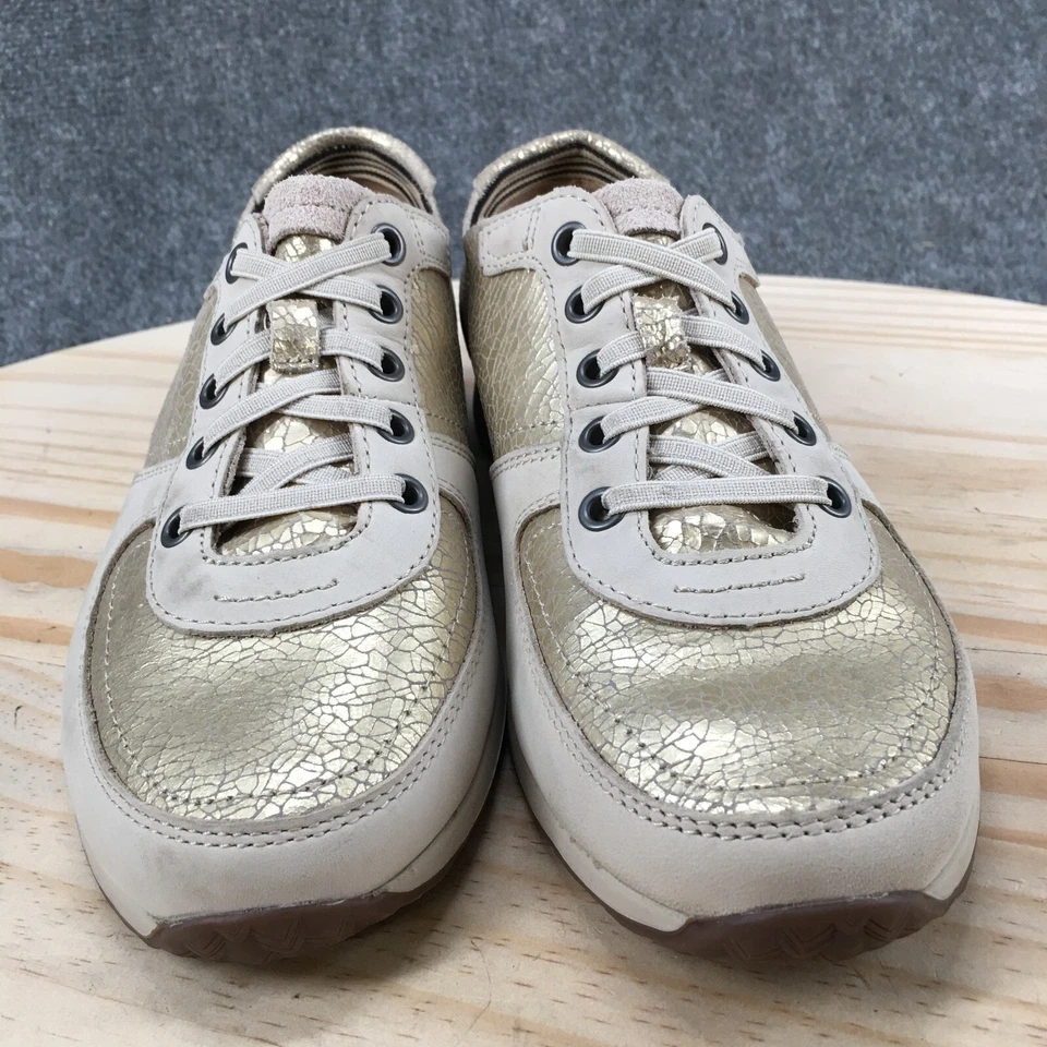 Zapatos Hush Puppies para mujer 9 zapatillas perezosas doradas con cordones cómodos punta redonda bajos Foto 4 de 4