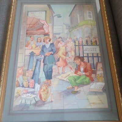 Original Edwin Sharp Aquarell Gemälde 20''x15'' HomeDecor Sammlerstück Kunst Geschenk