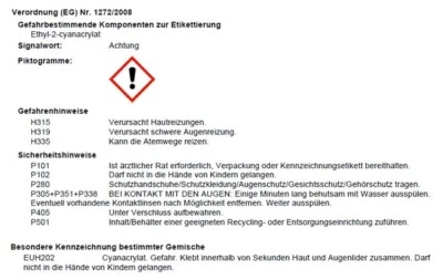 L & B Sekundenkleber Bärenkleber ELASTISCH 180 ° Biegbar Atomkleber Cyanacrylat 20 Gr.