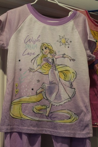 Girl Sz 10 Disney Rapunzel 2pc pajamas shorts pants short sleeve spring summer - Picture 2 of 9