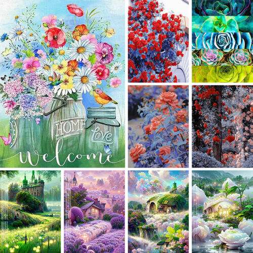 5D DIY Diamond Embroidery Kits Resin Canvas Flower Series for Office Home Wall - Bild 1 von 27
