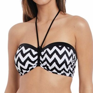 black padded bandeau bikini top