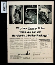 1956 Hartford Fire Insurance Co. Policy Package Theft Vintage Print Ad 36589