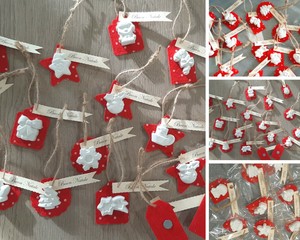 Segnaposto Natalizi Ebay.30 Gessi Gessetti Profumati Natale Segnaposto Tags Feltro Ebay