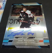 2003-04 BOWMAN CHROME JONI PITKANEN FLYERS ROOKIE AUTO #156 # 211/250