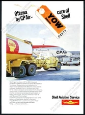 1970 CP Air DC-8 plane photo Shell Aviation fuel vintage print ad