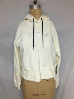DKNY SPORT Snake-Embossed Logo Hoodie Snow( Off white