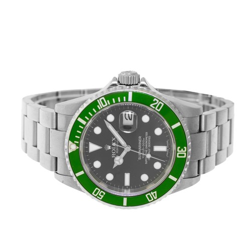 Rolex Submariner Date 40mm Stahl schwarzes Zifferblatt & grüne Lünette "Kermit" 16610LV - Bild 6 von 11