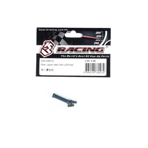 3RACING SAK-M5P10 Rear ALU Upper deck M6 x 22 Post 1/10 RC ADVANCE M5 Pro Car - Picture 2 of 2