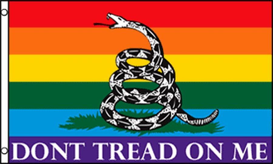 BANDIERA DON'T TREAD ON ME ARCOBALENO 150x90cm - BANDIERA ORGOGLIO GAY 90 x 150