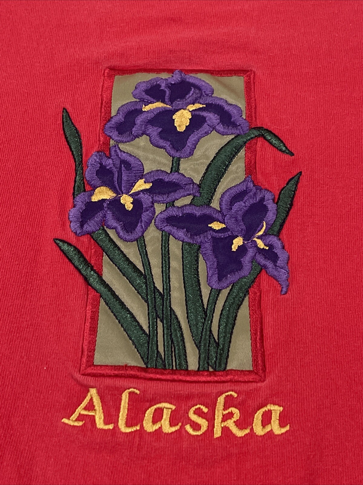 FILA T shirt vintage Oarsman 913 uomo grande rossa Alaska con logo Iris viola cucito