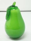 Vintage Murano Style Hand-Blown Art Glass Green Pear Fruit Décor