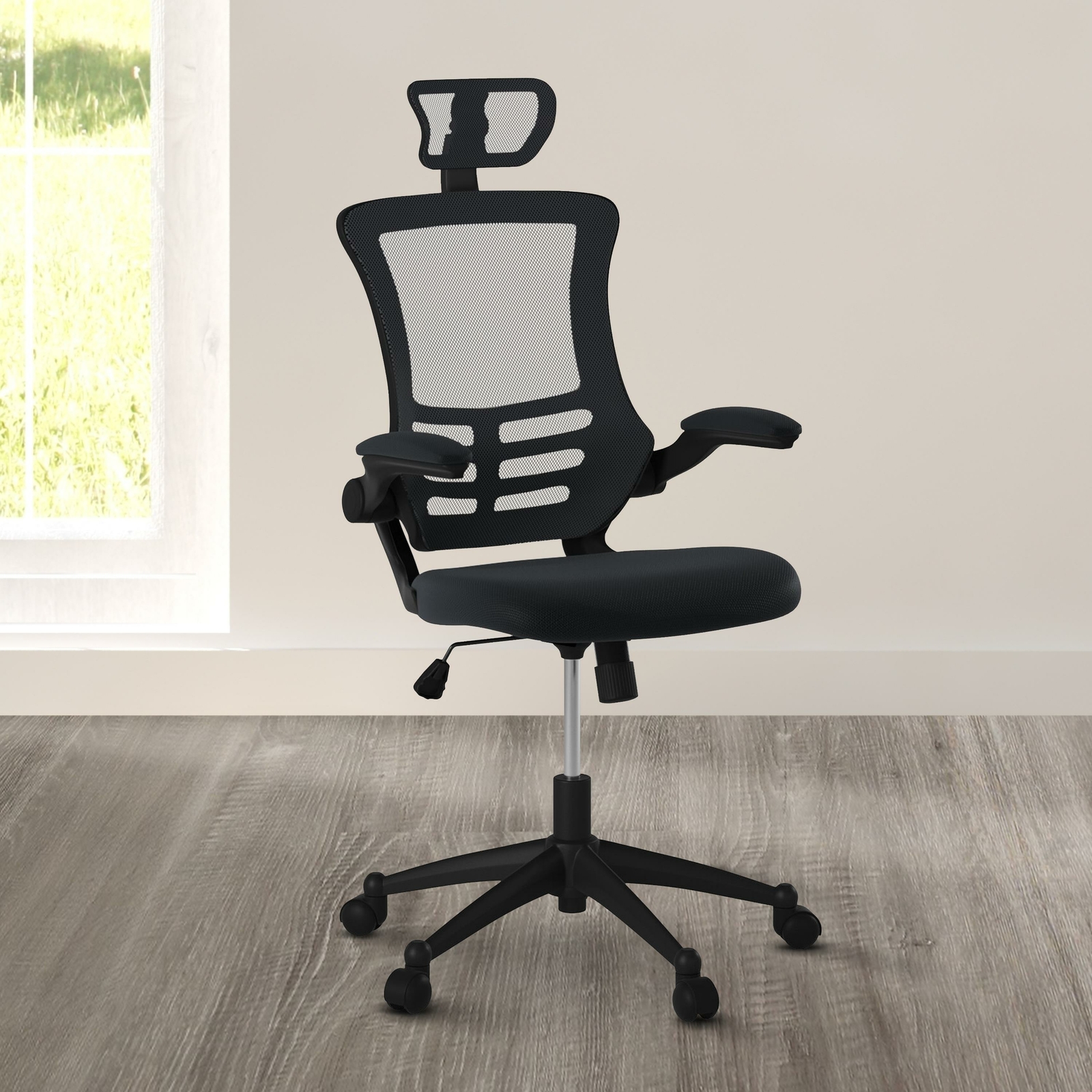 high back mesh chair with headrest