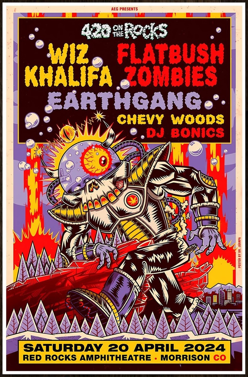 WIZ KHALIFA FLATBUSH ZOMBIES EARTHGANG 420 On The Rocks 2024 Ltd