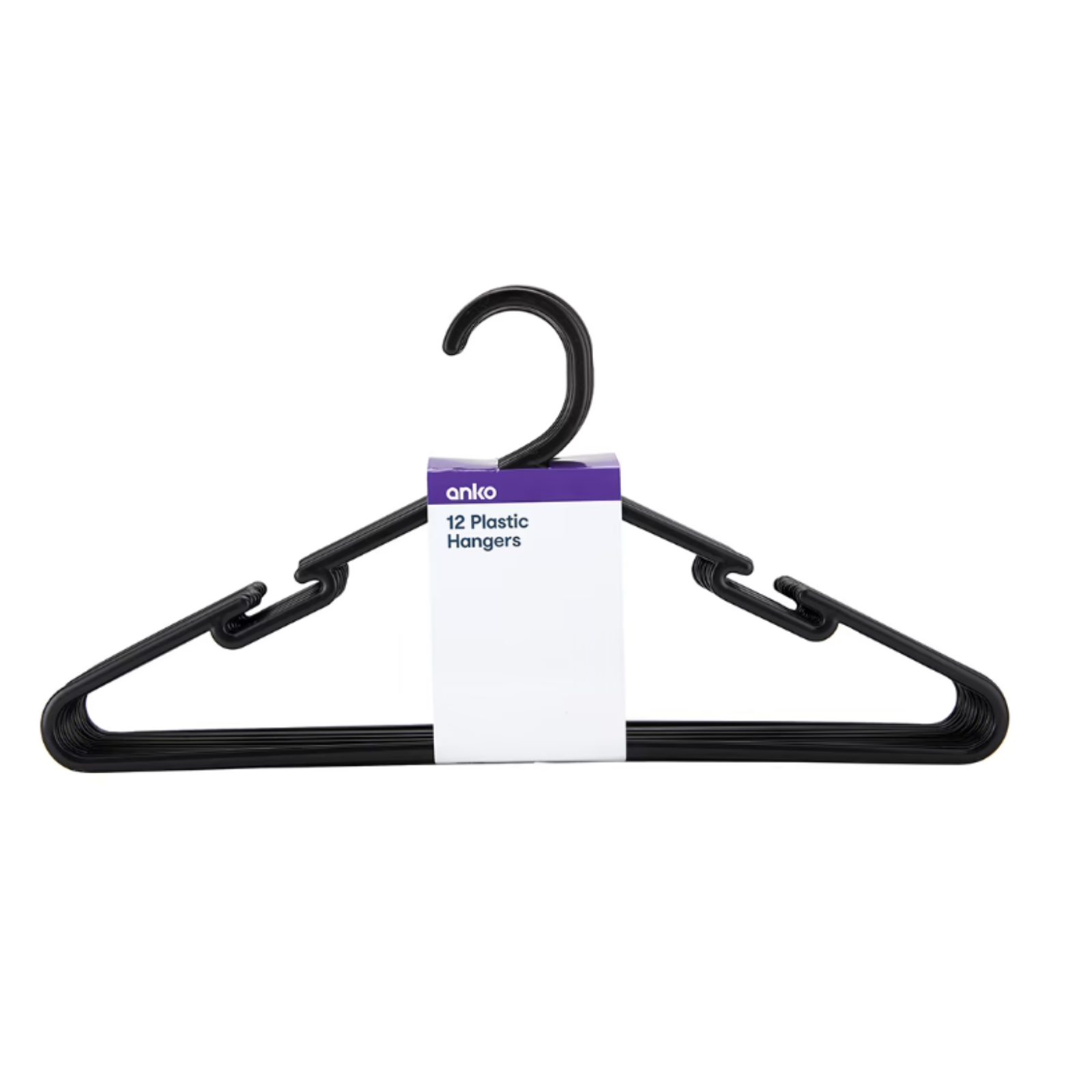 ANKO Plastic Coat Clothes Hangers Shirt Pant 12 Pack Black Hangers Best