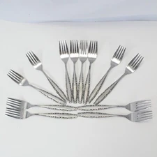 Oneida Northland Love Story Salad Forks Japan Stainless 6-3/4"  Lot of 12