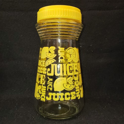 VTG Anchor Hocking Juice Jar Lemon Yellow with Flip Top Lid 24 oz - 第 1/14 張圖片
