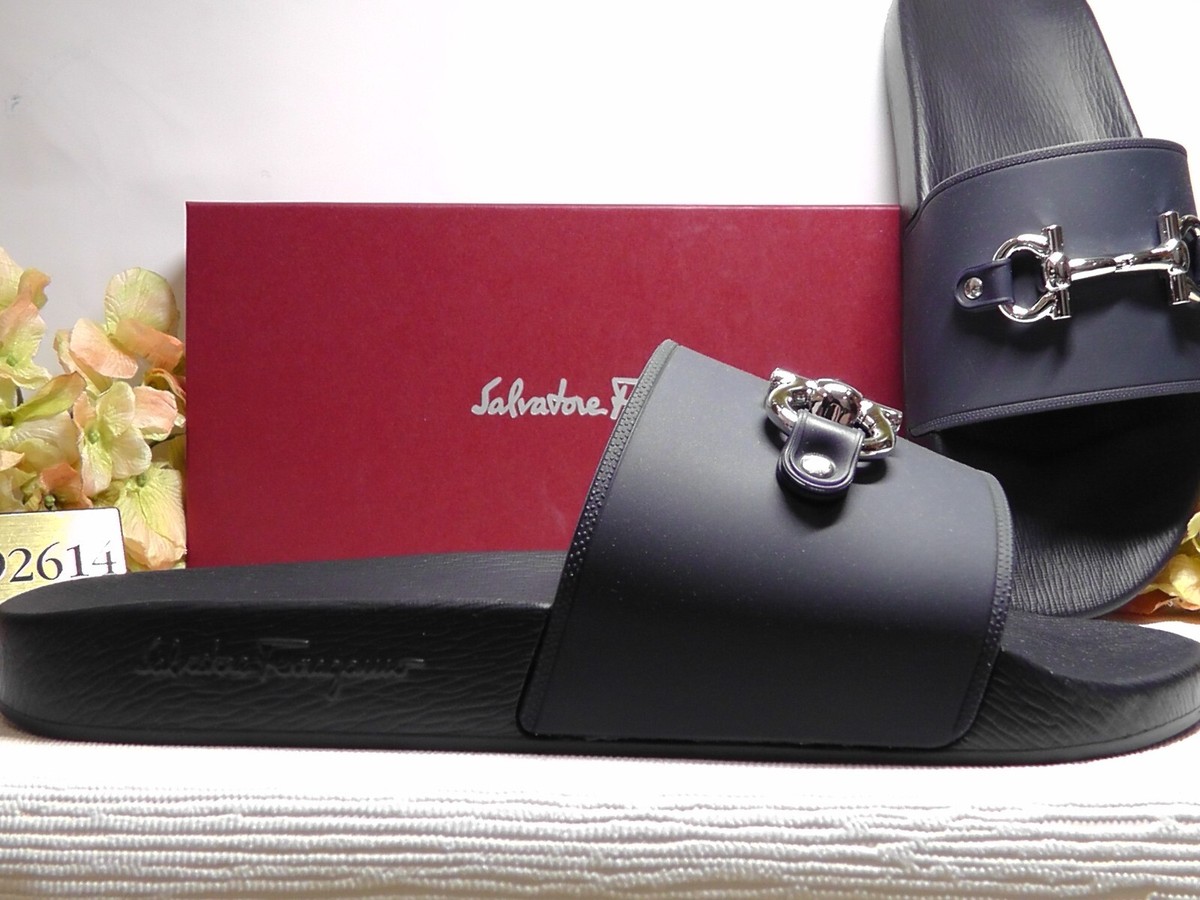 Navy blue slides. Blue Marin size 11m. Never worn. Salvatore Ferragamo NAVY/BLUE MARIN Groove 11 Slide Sandals  main image 3