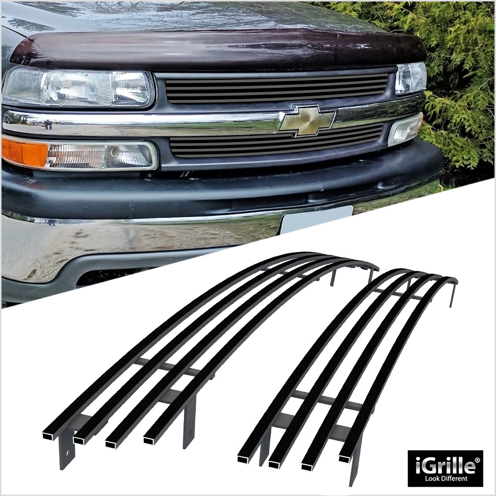 Black Billet Grille Stainless Steel 304 Fit 99-02 Chevy Silverado 1500 /06 Tahoe