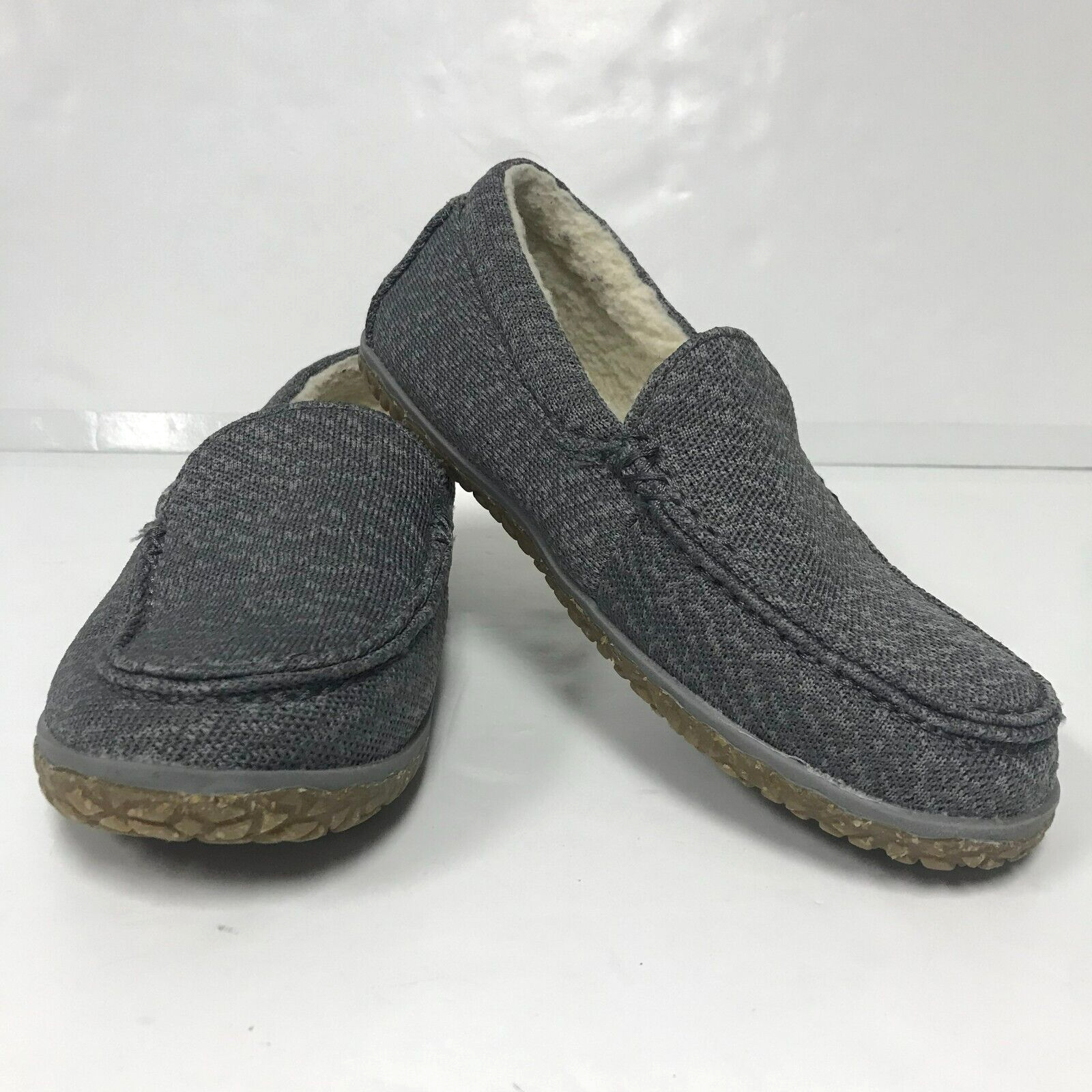 SAOLA Minnetonka Ciabatte Donna 9M Grigio Maglia Fodera Pelliccia Ecopelliccia Suola Gomma Slip On