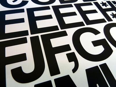79 x 2'' (50 mm) Schwarz Vinyl Klebebuchstaben & Zahlen Selbstklebende Schilder Zum Selbermachen usw.
