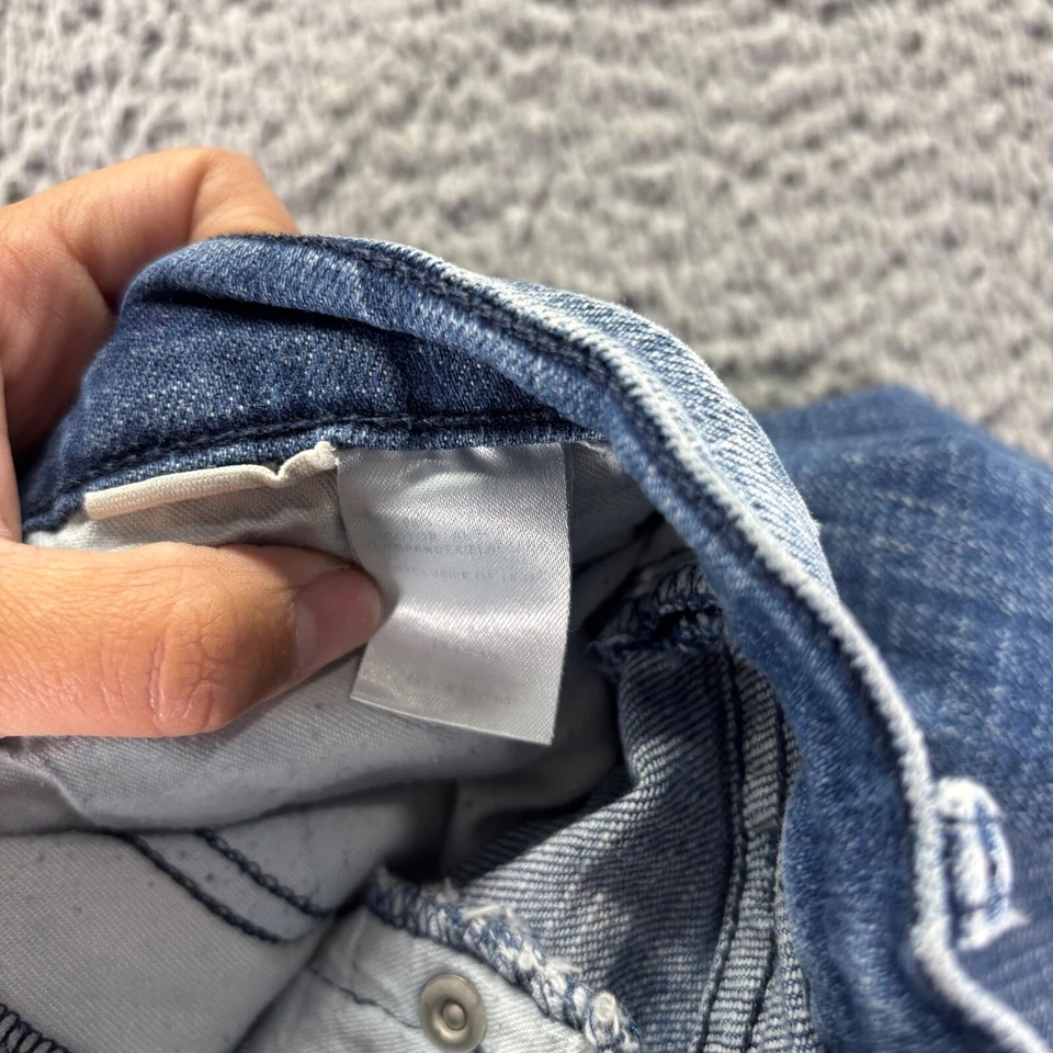 Pantalones de mezclilla BCBG Maxazra para mujer 30x32 azul lavado medio algodón elástico calce ajustado Foto 4 de 4