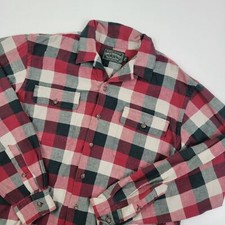 Vtg Ralph Lauren Polo Country M Flannel Button Up Cotton Shirt Red Distressed